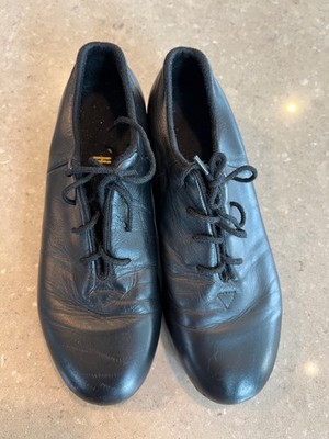 Bloch Black Leather Lace-Up Tap Dance Shoes Size 5.5M