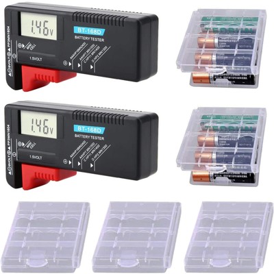 Batterietester Digital 2 Stück - LCD-Display für verschiedene Batteriegrößen