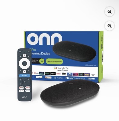Onn 4K Pro Streaming Device Google TV, 32GB, Dolby Vision, Ethernet