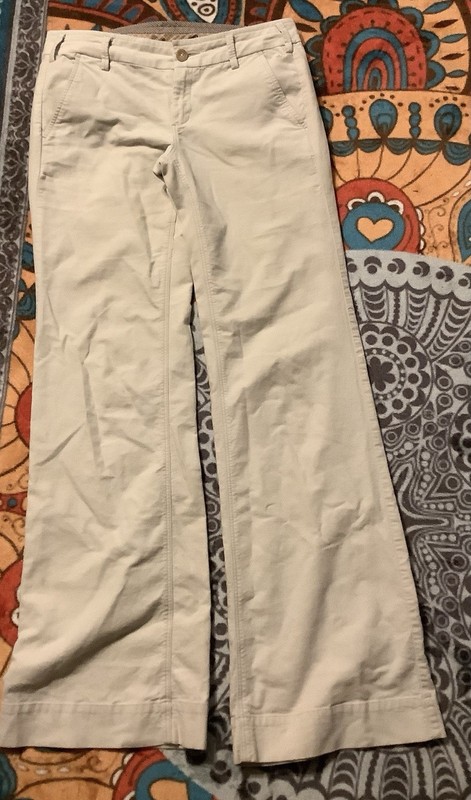 Tan Flared Leg Lightweight Cotton Chino Pants Sz 4