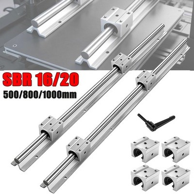 2X SBR16/20 Linearführung Linearwelle Rail 500/800/1000mm + 4X Lagerblock
