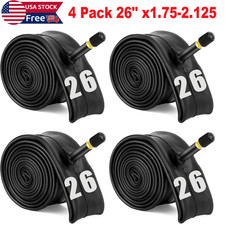 4 Pack 26" x1.75-2.125 Bike Tubes with 2 Tire Levers, for Road/MTB/Kids Bike USA