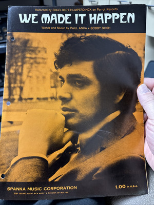 D 1970 Engelbert Humperdinck  sheet music  We Made It Happen 