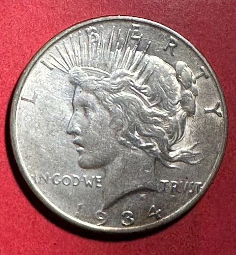 1934D US Peace SILVER Dollar! KEY DATE! "Denver Mint" XF! SHARP! Partial DDO!
