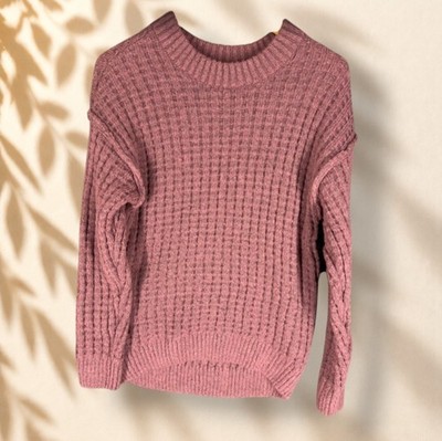 SO Sweater Pullover Women S Small Purple Knit Long Sleeve Soft Cozy Acrylic