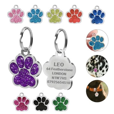 XPRESS.BUYERHUB Dog Tag Engraved Personalised Pet Tags Name Disc ID Cat Tags Animal Cat Collar