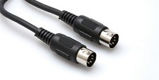 HOSA MID-301BK 1ft 5-pin DIN to Same MIDI Cable NEW  