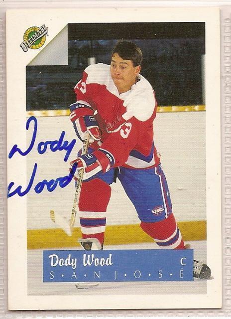 dody wood Autographed Hockey Card Signed Sharks