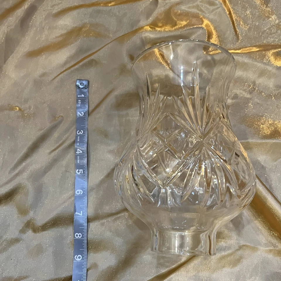"Aplique de repuesto vintage de lámpara de huracán de cristal de 9""" Foto 3 de 4