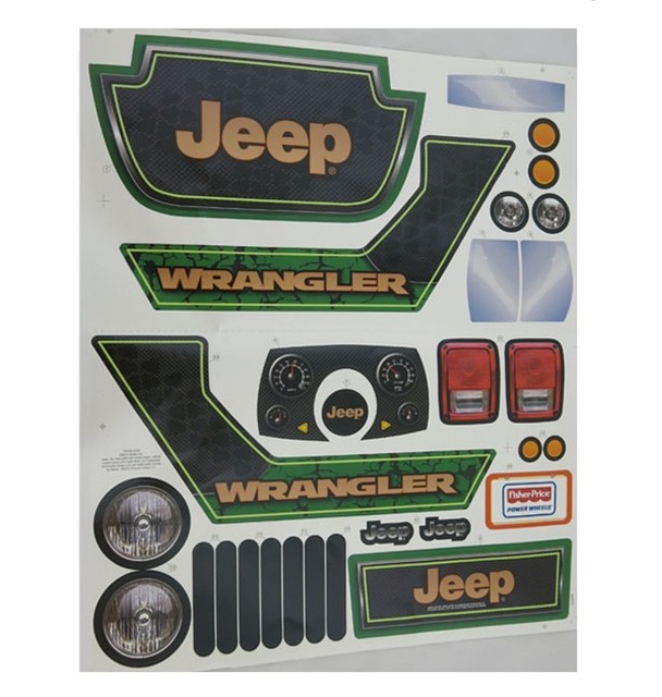 Power Wheels CBG65 Jeep Wrangler Label Decal Sheet eBay