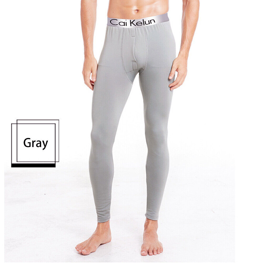 Mens Thermal Underwear Bottoms Fleece Lined Long Johns Leggings