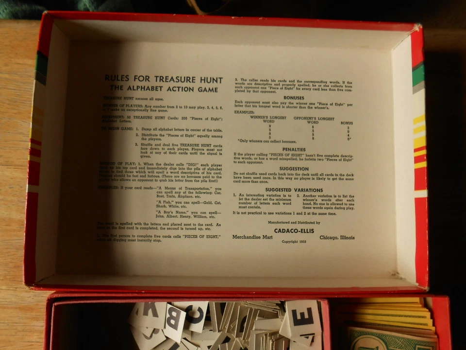 Vintage 1953 pirate Treasure Hunt Game Word Game Cadaco Ellis GREAT GRAPHICS - Image 4 of 4