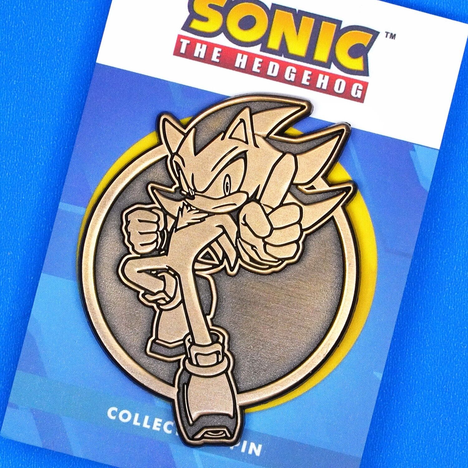 Sonic the Hedgehog Super Sonic Limited Edition Gold Emblem Enamel Pin Figure