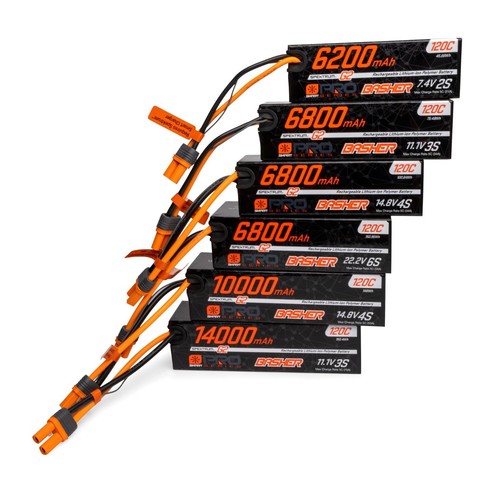 Spektrum 7.4V 6200mAh 2S 120C Smart G2 Pro Basher LiPo Battery: IC5 - Picture 2 of 4