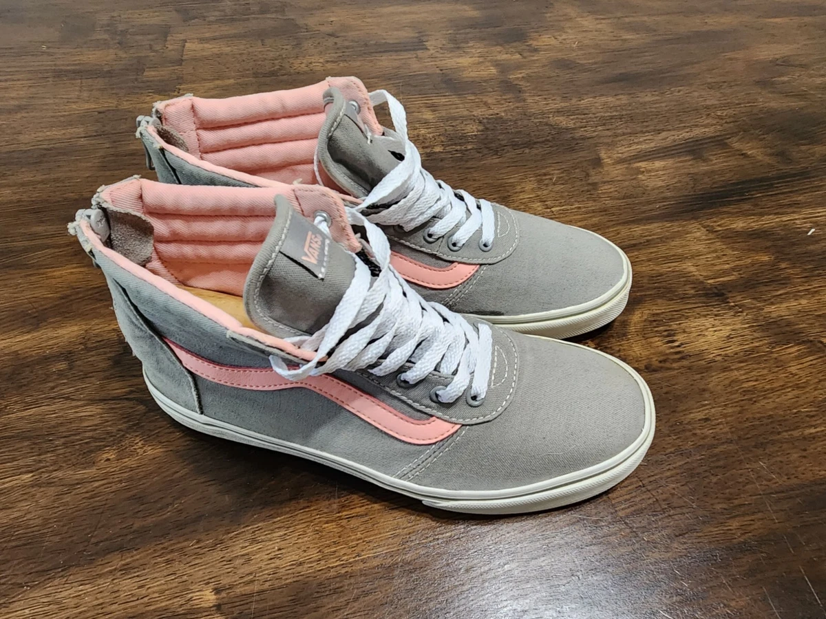 Gray and pink high 2025 top vans