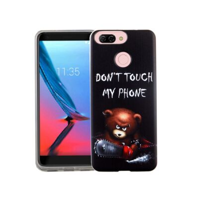 ZTE Blade V9 Vita Handyhülle Schutzcase Bär mit Kettensäge Cover Bumper Etuis