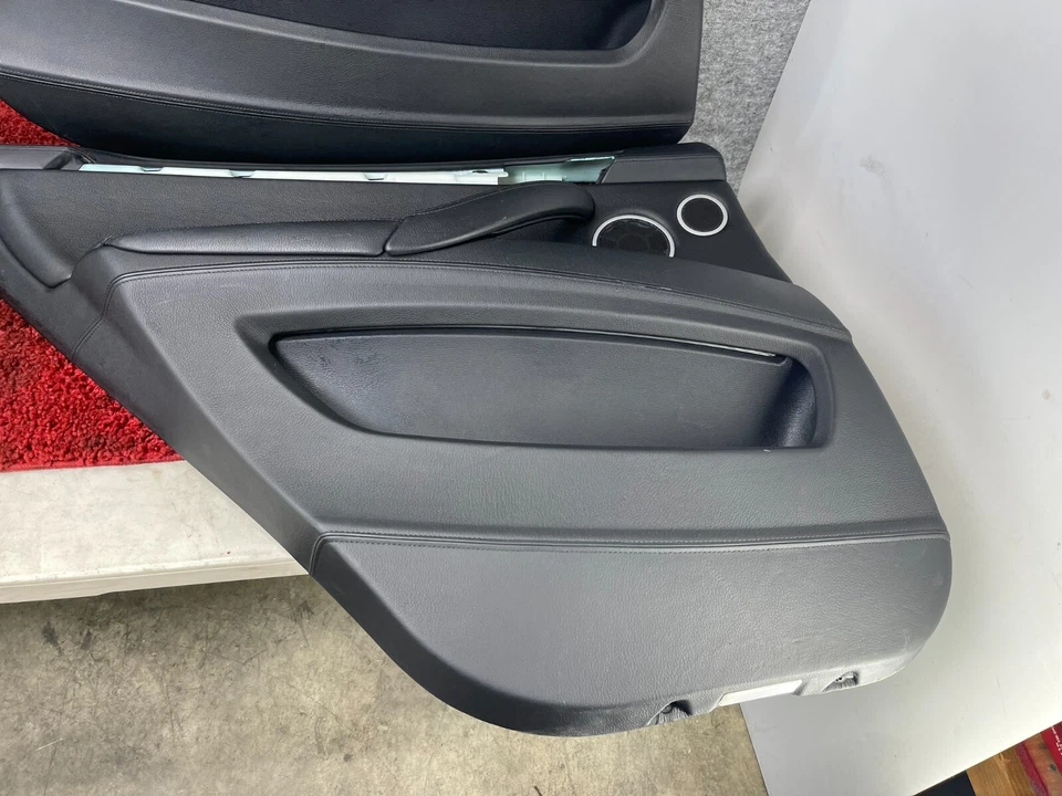 BMW 07-13 E70 X5 Front & Rear Door Panel Black Top Portion Leather Set OEM 106k - Image 2 of 4