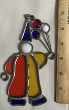 Vintage Stained Glass Sun Catcher -  CLOWN 6   