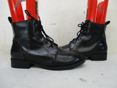 born black leather ankle boots
