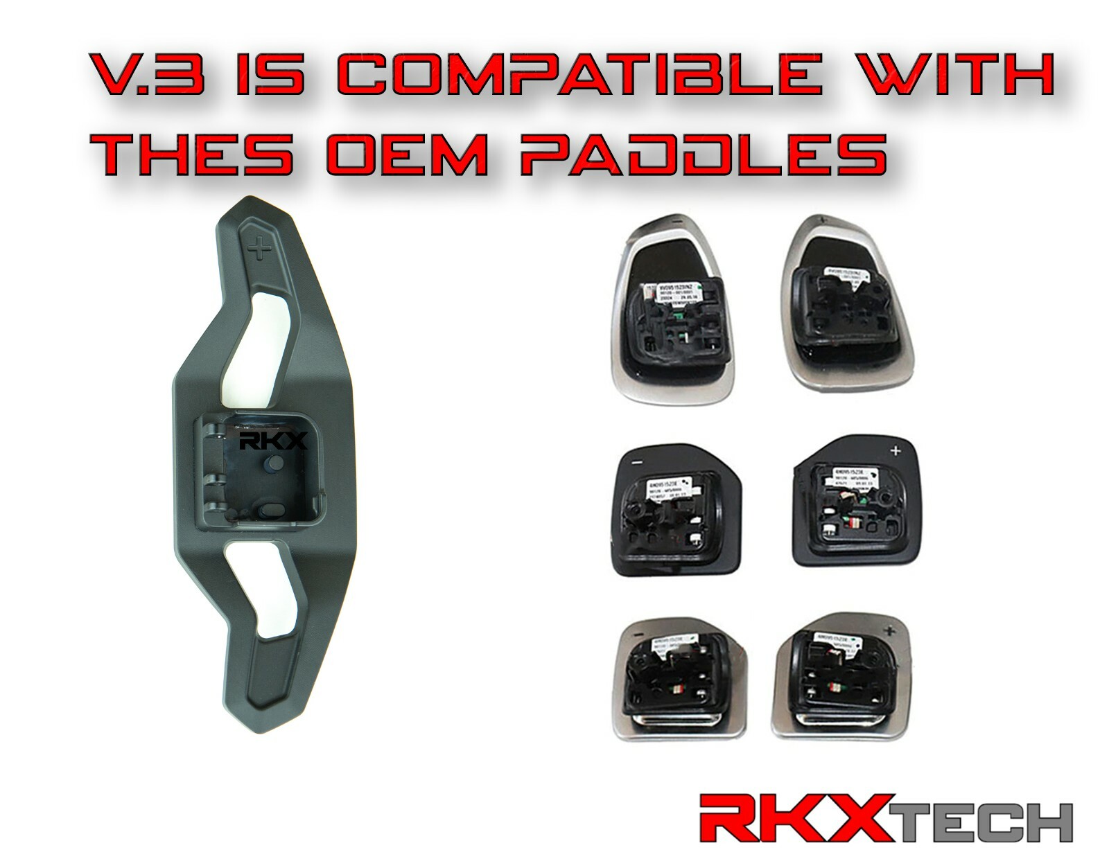 RKX Billet Steering Wheel Shift Paddles V3 Audi A3 A4 A6 Lamborghini Urus style 