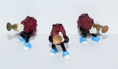 Vintage 1988 California Raisins Three Trumpet Players Figures by Calrab Applause