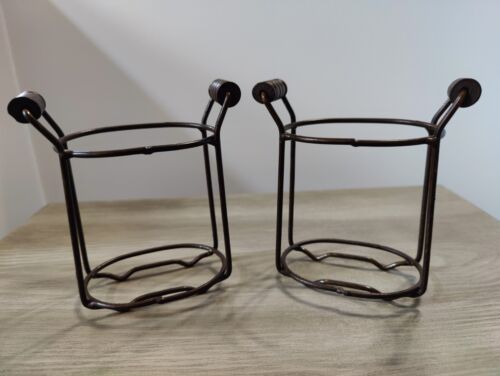 Glass Flower Vases in Metal Stand with Metal Frog Lid - Picture 13 of 17