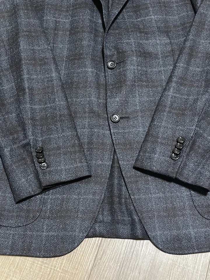 Abrigo deportivo a cuadros Canali Kei 1934 para hombre 100 % lana hecho en Italia Foto 3 de 4