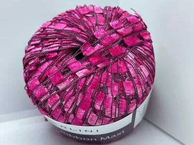 Berlini Ladder Ribbon Maxi Yarn #167 Magenta Pinks 50gr 98yd Wide Trellis Yarn