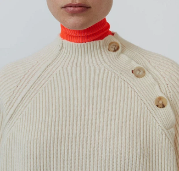 Suéter Cuadrado Acanalado Acne Studios Blanco Talla M Orig. $420 NUEVO Foto 4 de 4