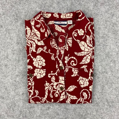 Croft & Barrow Short-sleeve Button up Down Shirt w/ Coconut Buttons, Women's L - Picture 8 of 8