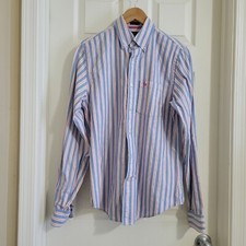 Abercrombie Fitch Striped Long Sleeve Button Down Shirt Muscle Fit Mens Medium