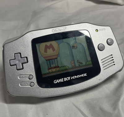 Game Boy Advance (nintendo) White gray Color Handheld System ABG-001  Working!
