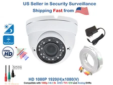 Evertech 1080p Security Camera HD TVI AHD Night All Weather CCTV Cable and Power