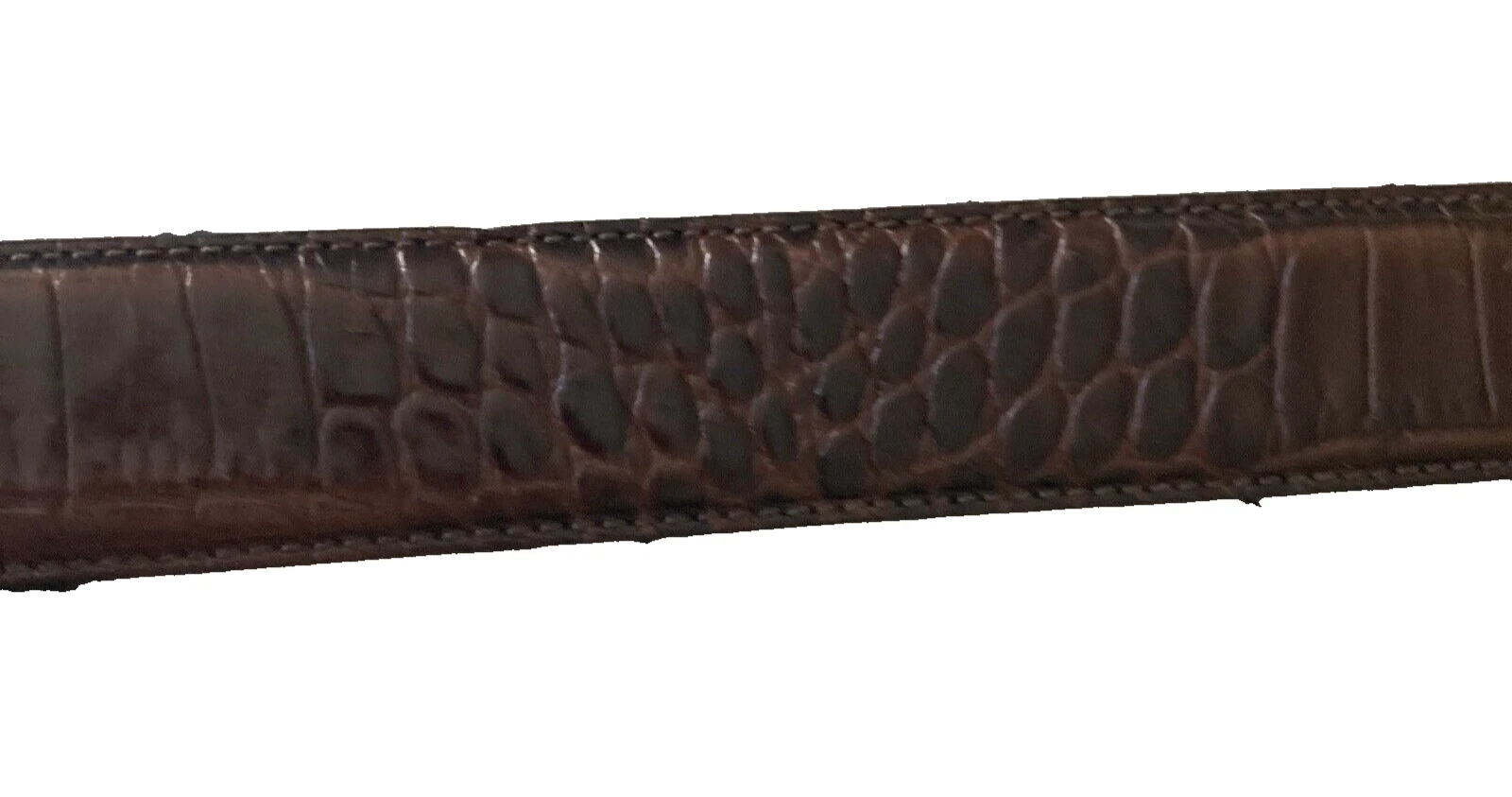 Abito da uomo COACH # 5903 Croc in rilievo taglia 38 marrone in pelle fibbia in ottone