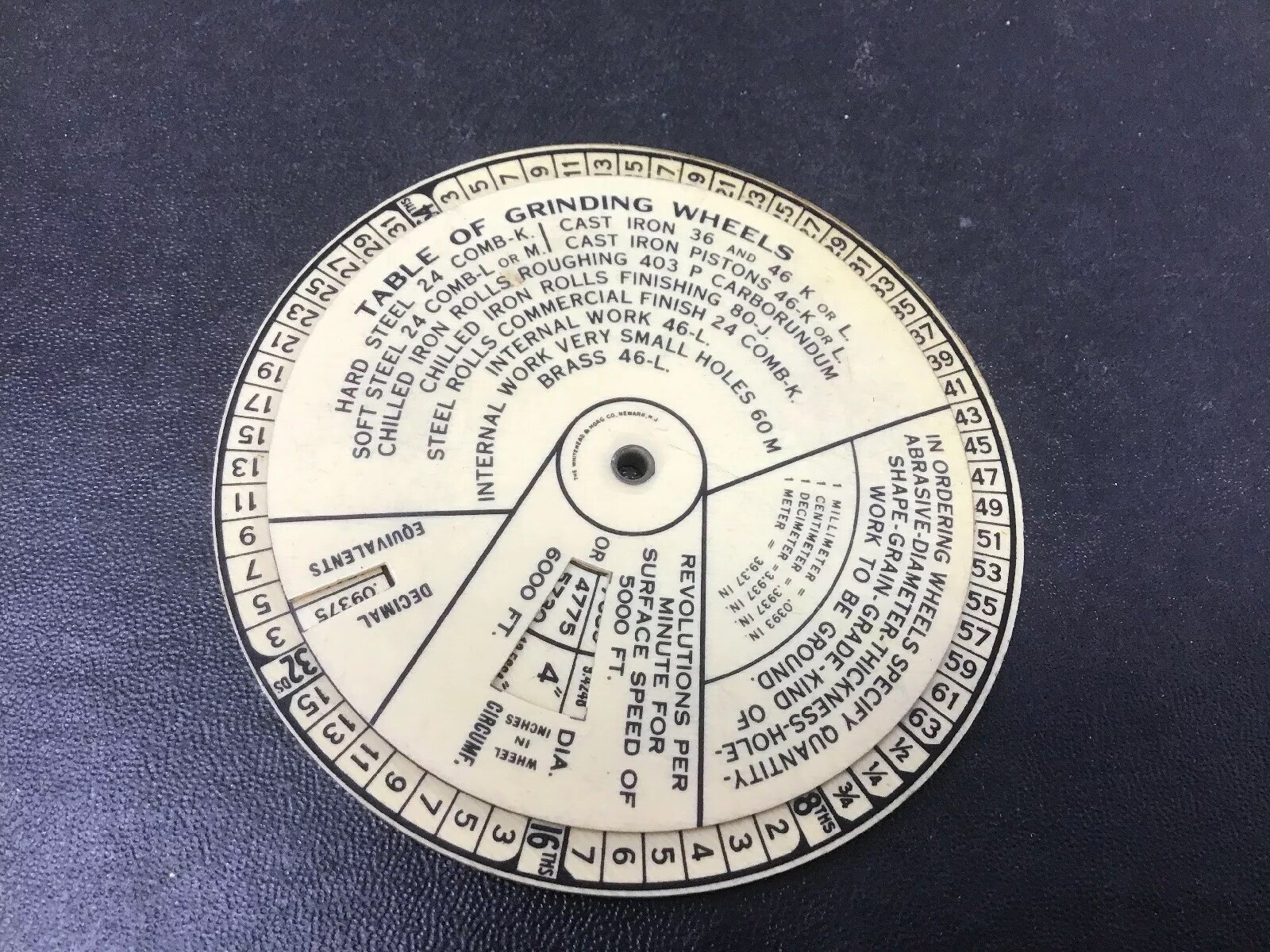 Waynesboro PA LANDIS TOOL COMPANY Celluloid Grinding Machine VINTAGE