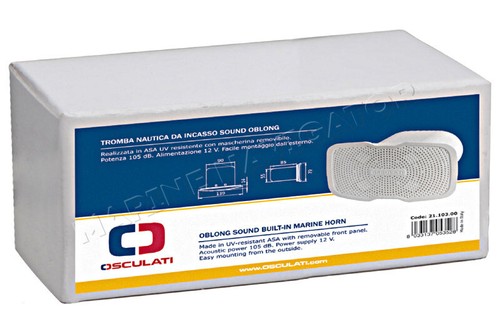 Osculati Built-in Horn Boat Marine White ABS Oblong 105dB 12V - Picture 3 of 3