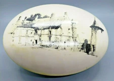 Ceramic "House in the Country" Oval Trinket Box antique Memphis Tennessee
