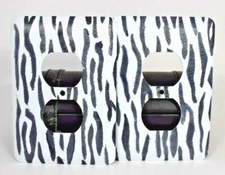 TayMac Zebra Print Metal Wall Outlet Covers (4 pack)