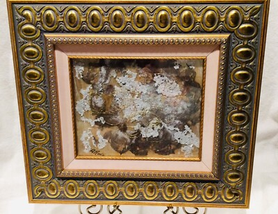 Original Framed Mixed Media Art Bronze Silver Gold signed A. Rodin 16 x18  OOAK