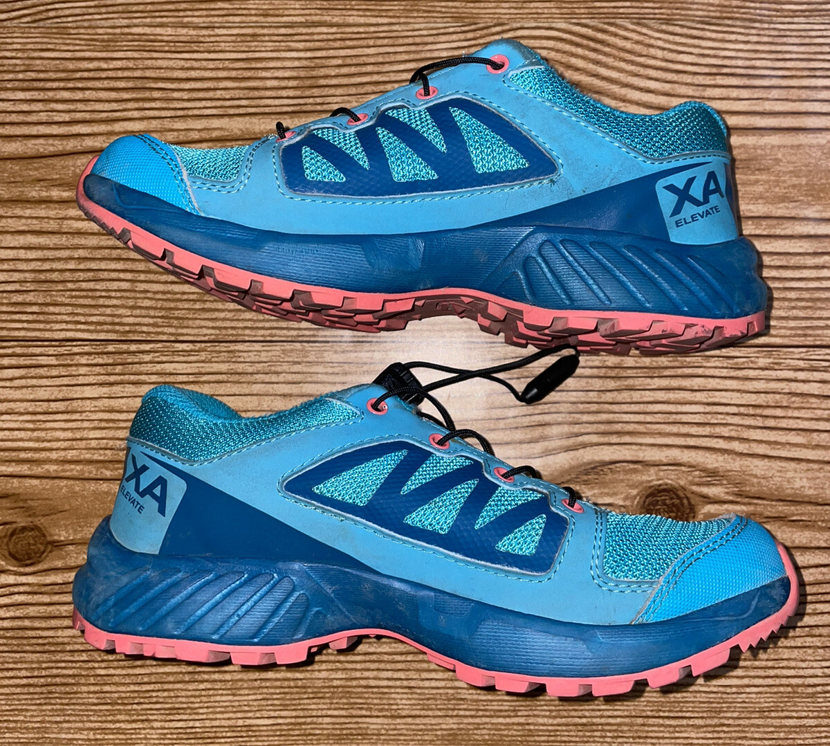 Scarpe da ginnastica Salomon XA Elevate Youth taglia 1 Teal Trail Hike Running