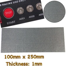 Real Carbon Fiber Gloss Silver Twill Sheet Panel Plate Plain 1mm x 100mm x 250mm
