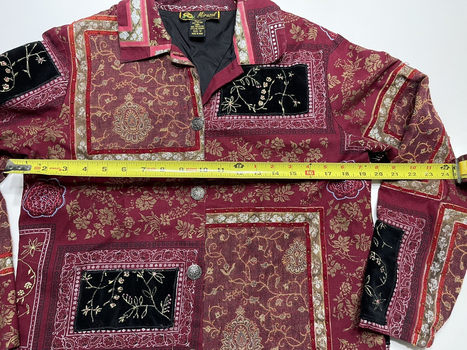 Marisol patchwork tapestry jacket medium Hippie B… - image 5