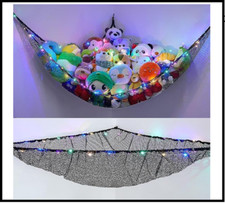 Stuffed Animal Net Or Hammock With LED Light Hanging Toy Net Hammock For Stuff