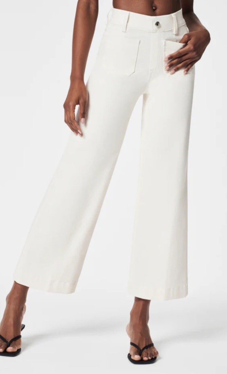 NWT Spanx SPANXshape™ EveryWear Cropped Wide Leg Jeans Patch