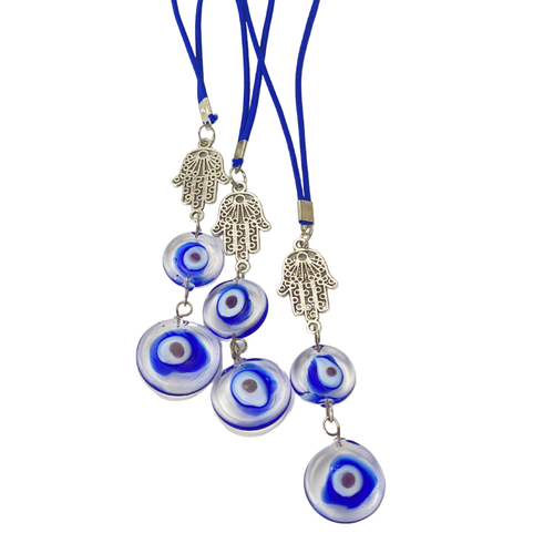 Turkish Blue Evil Eye Glass Car Hanging Amulet Gift Handmade Mirror Decoration - Picture 21 of 41