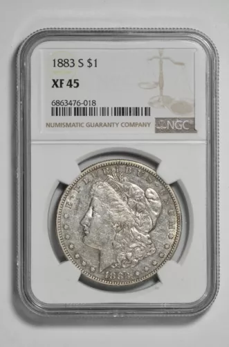 1883 S $1 Morgan Silver Dollar NGC XF 45