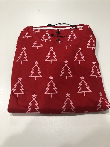 Threadbare Christmas Tree Pajama Set In Red And Black 2XL | eBay