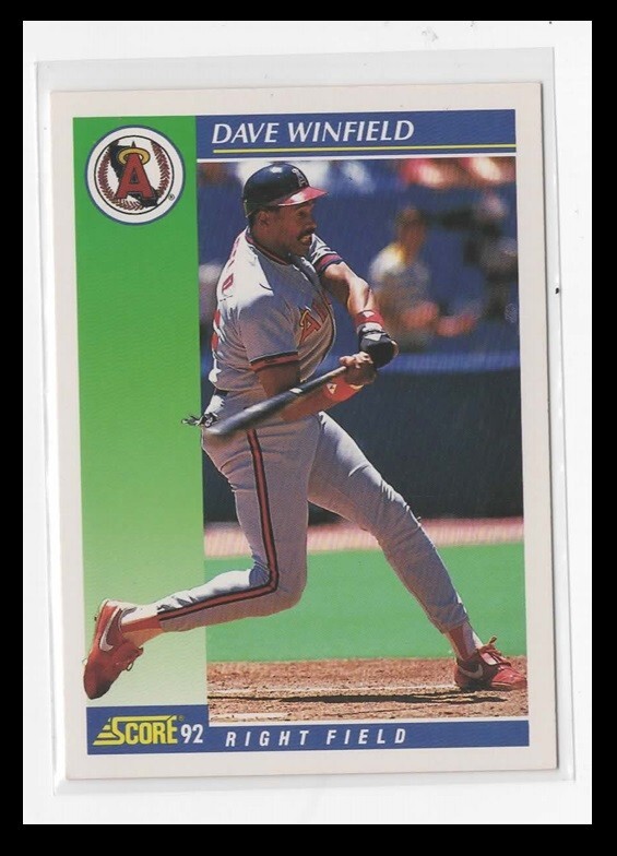 1992 Score #32 Dave Winfield Baseball Card Angels Right Field 91