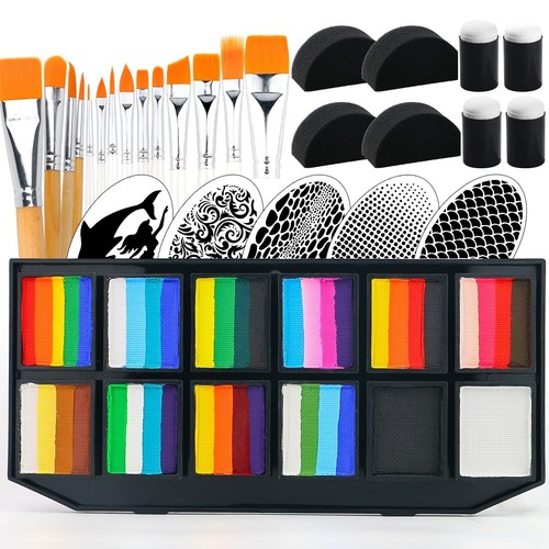 Bowitzki Professional Face Painting Kit For Artist With Face Paint Brushes Gift - Picture 12 of 22