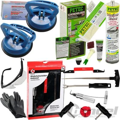 BGS+BGS DO IT YOURSELF+PETEC HERRAMIENTA DESMONTAJE PARABRISAS PEGADO COCHE ASPIRADOR DE GOMA + JUEGO DE PEGAMENTO 310ml